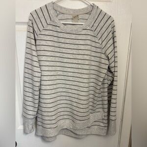 Danskin Gray Striped Crewneck Sweatshirt